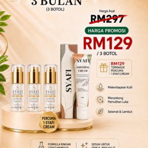 Set Rawatan 3 Bulan (3 x Botol Syafi Silica Spray + PERCUMA 1 Kotak Syafi Soothing Cream)